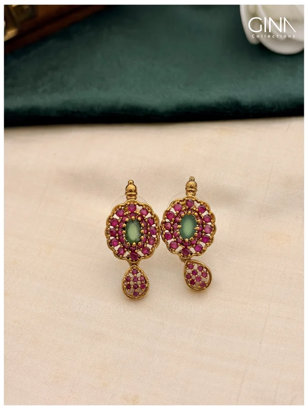 Gold Plated Ruby and Emerald Festive Set Alternative View