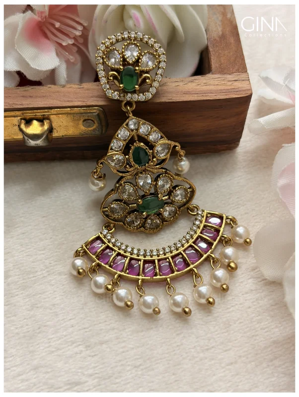 Kemp with Pearl Drops Chandbali Alternative View