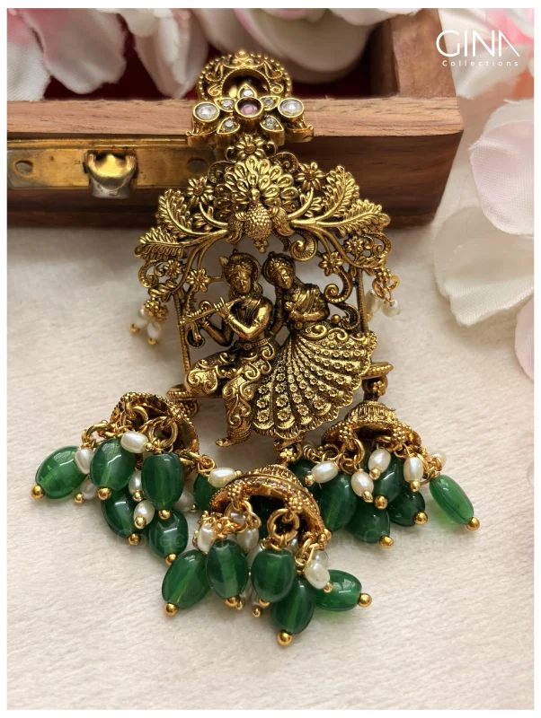 Radhe Krishna with Emerald Beads Hangings Alternative View