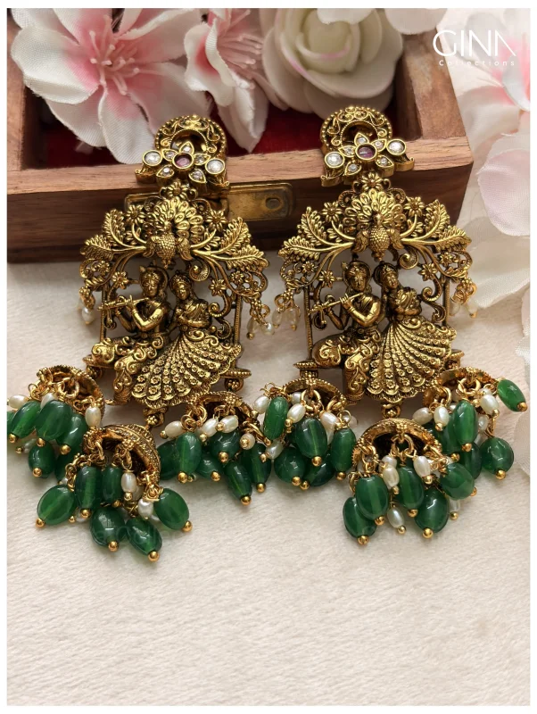 Radhe Krishna with Emerald Beads Hangings