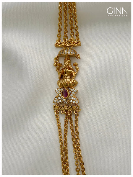 4 Lines - 30 Inches Chandra haram with Lakshmi Pendant