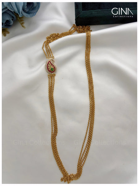 4 Lines Chandraharam with Mango pendant Alternative View