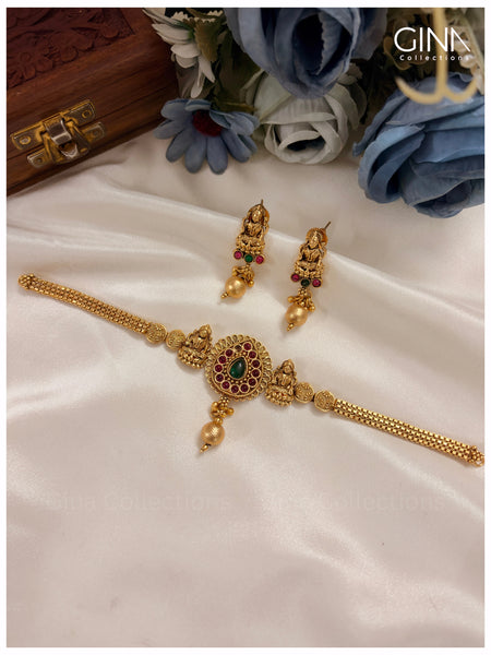 Gold Plated Choker with Gold Drop