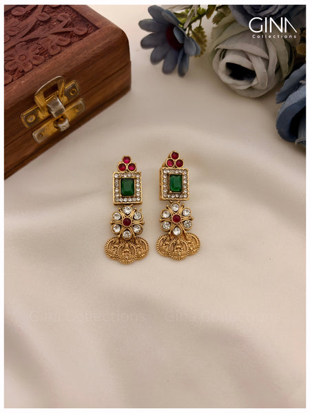 Traditional Double Layered
Square Pattern Lakshmi Coin Necklace Alternative View