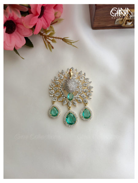 Aqua Marine Drops Diamond Replica Pendant and Earrings With Hasli Alternative View