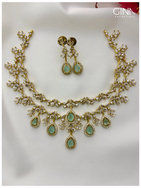 Double Layered Victorian Set with Sea Green Drops