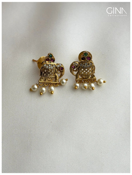 Elephant with Pearl Drops Attigai Alternative View