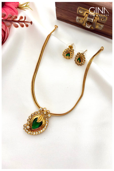 Emerald Mango Pendant with Chain