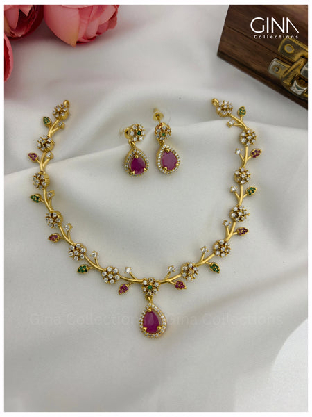 Floral Multi Color Elegant Necklace