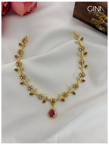 Floral Multi Color Elegant Necklace Alternative View