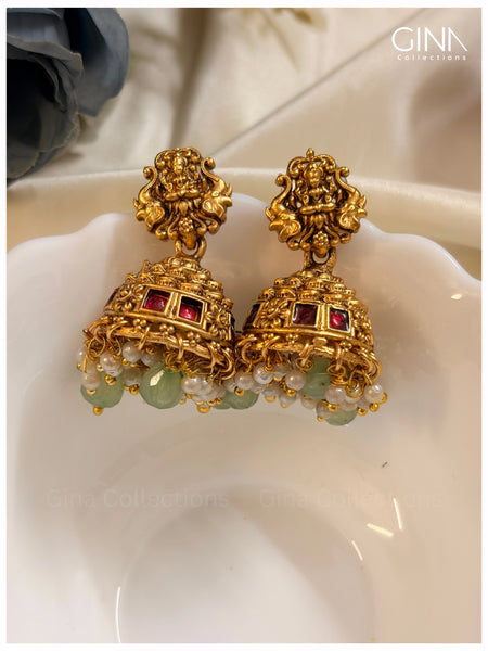 Gajalakshmi Haram with big Pendant and Jhumkas Alternative View
