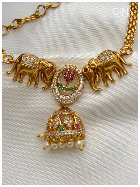 Gajashree Temple Choker - Multi Color