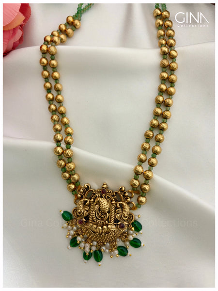 Gundu Mala with Emerald and Pearl Drops Alternative View