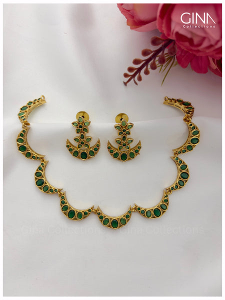 Half Moon Emerald Necklace