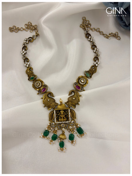 Handmade Gajalakshmi Antique Heritage Necklace Alternative View