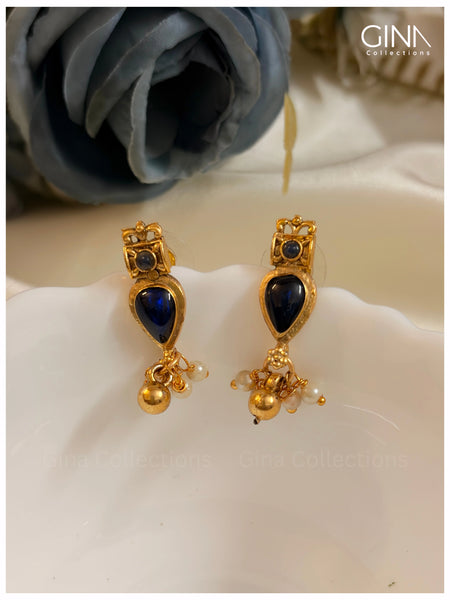 Iconic Blue Premium Palakka Haram with Earrings Alternative View