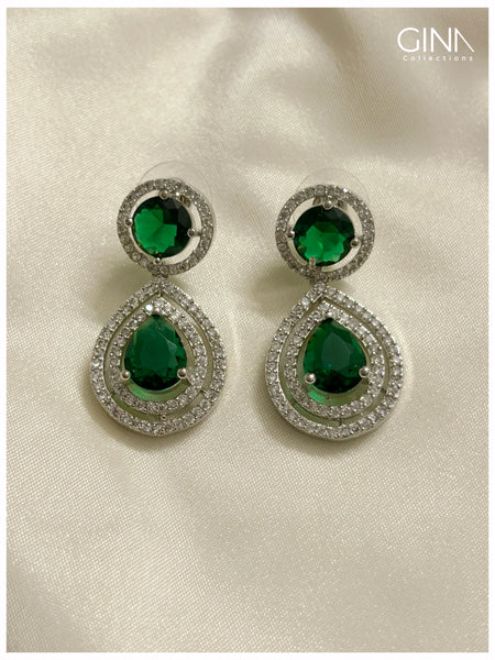 Imperial AD Necklace Set with Earrings-Diamond Replica Alternative View