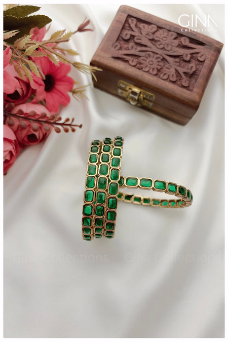 Kundan Stone Rectangular Bangle