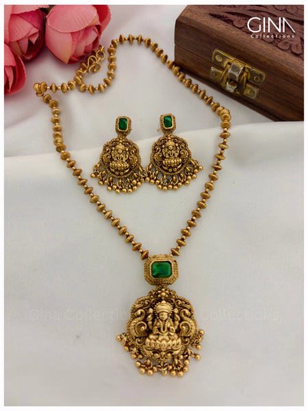 Lakshmi Mid Haram with Emerald AD Stone