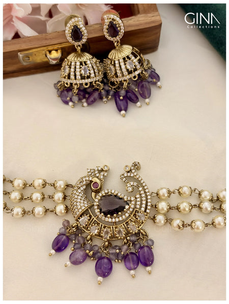 Mayuri Pearl Choker - Purple Alternative View
