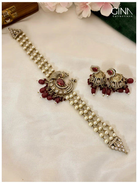 Mayuri Pearl Choker - Ruby Alternative View