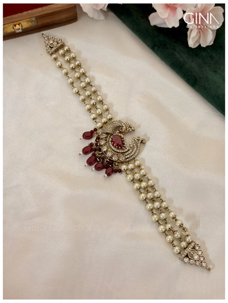 Mayuri Pearl Choker - Ruby