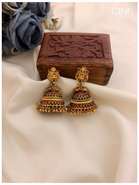 Multicolor Lakshmi Mayuri Jhumkas Alternative View