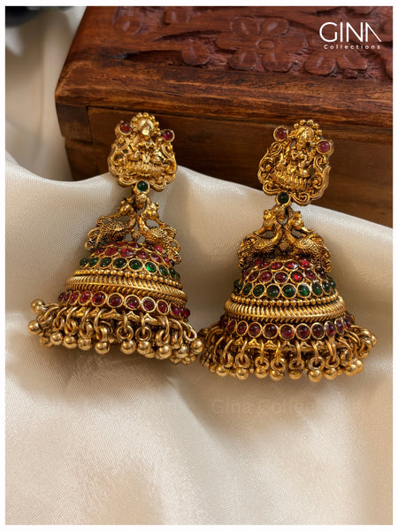 Multicolor Lakshmi Mayuri Jhumkas