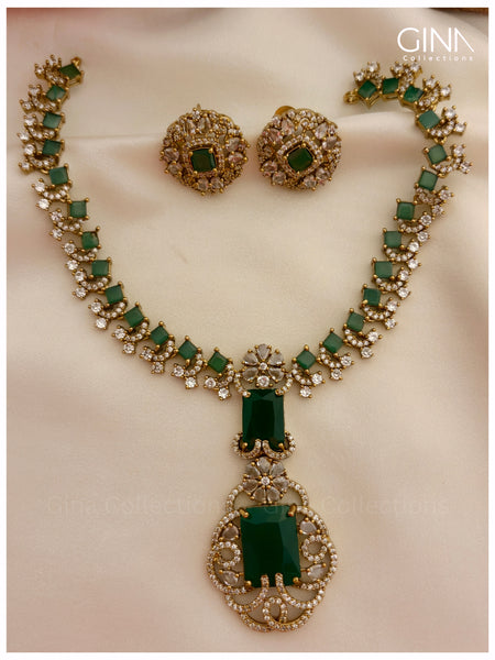 Nita Ambani Inspired Diamond Replica Necklace with Earrings