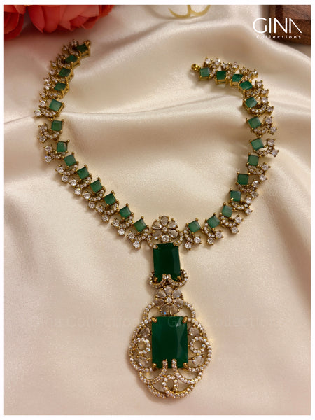Nita Ambani Inspired Diamond Replica Necklace with Earrings Alternative View