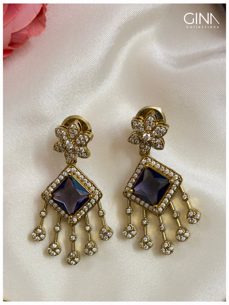 Premium Elora Purple Hasli Necklace with Earrings Alternative View