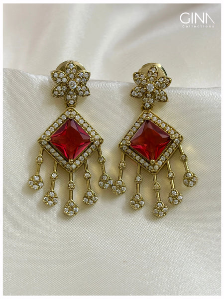 Premium Elora Ruby Hasli Necklace with Earrings Alternative View