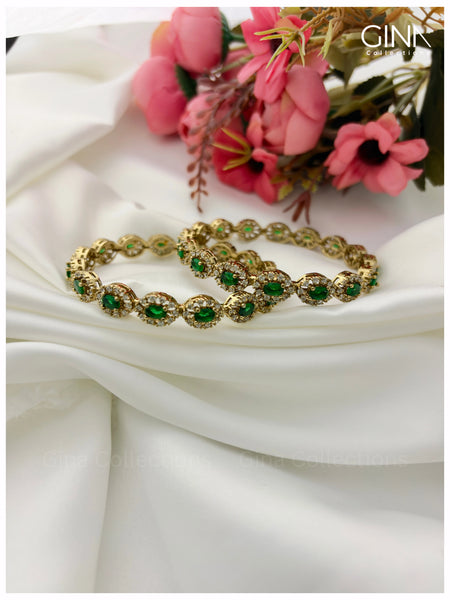 Premium emerald Victorian Bangles Alternative View