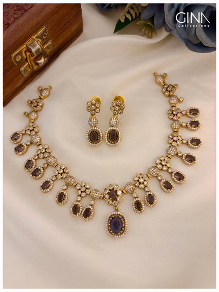 Purple Emily Victorian Jewellery Set