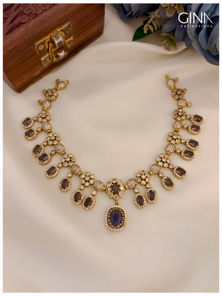 Purple Emily Victorian Jewellery Set Alternative View