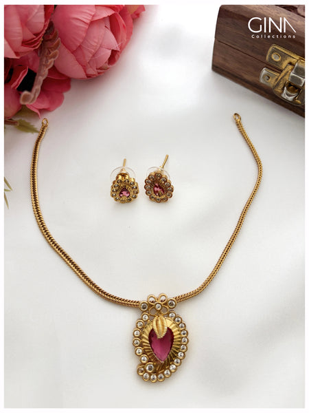 Ruby Mango Pendant with Chain