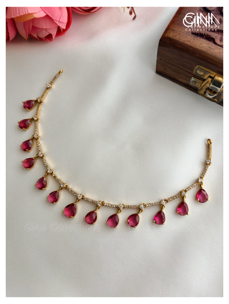 Ruby Tear Drops Necklace with Earrings Alternative View
