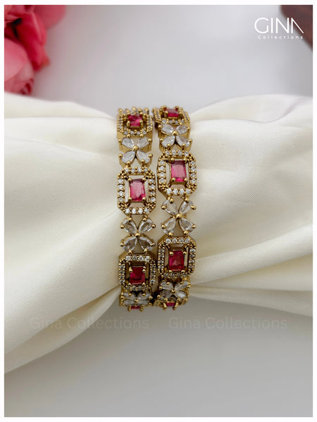 Square Victorian AD Ruby Bangles Alternative View