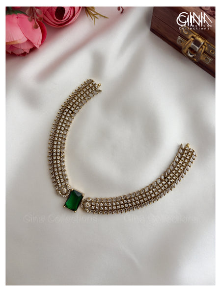 Trisha Inspired Emerald Kanti Necklace With Earrings Alternative View