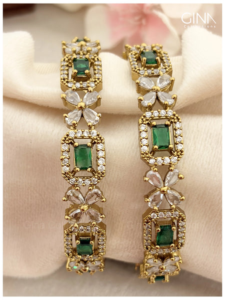 Square Victorian AD Emerald Bangles Alternative View