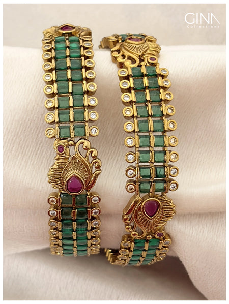 Emerald Peacock Bangles Alternative View