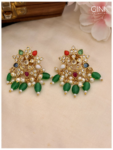 Green Bead Drops Hasli Necklace Alternative View