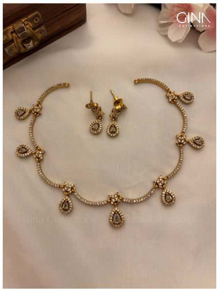 AD Studded White Color Gemstones Drops