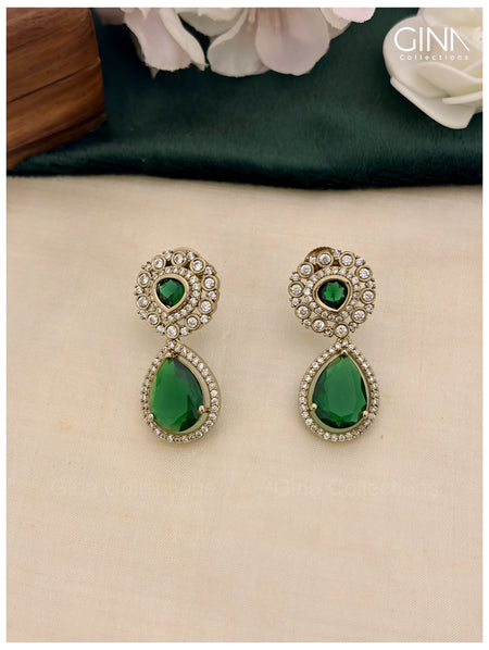 Emerald Tear Drop with AD Stones-Big Size Alternative View
