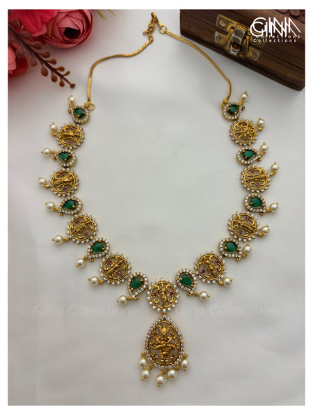 Pretty Dasaavatara Necklace with Pearl Drops Alternative View