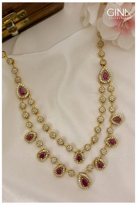 Elegant Two Layered Ruby Necklace Alternative View