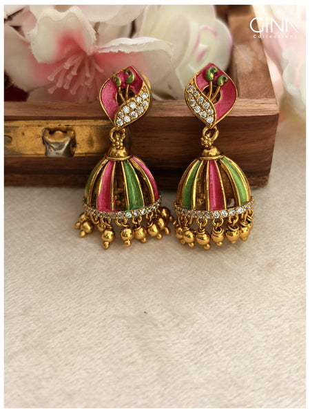 Meenakari Lilly Jhumkas Alternative View