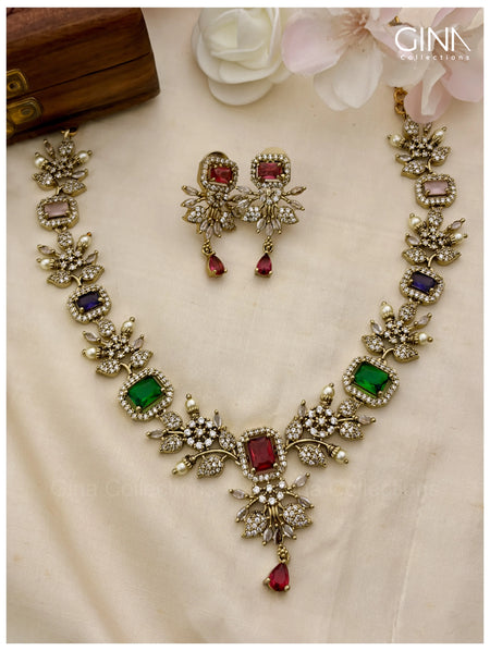 Premium Multi Color Floral Necklace
