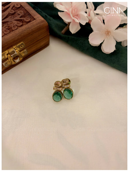 Designer Mint Green & Blush Pink Stone Diamond Look Choker Necklace Alternative View
