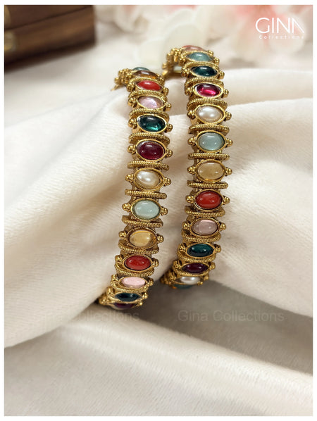 Antique Gold Bangles - Navarathna Alternative View